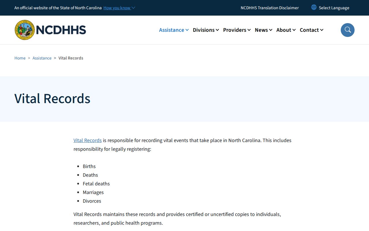 Kannapolis people search vital records through North Carolina