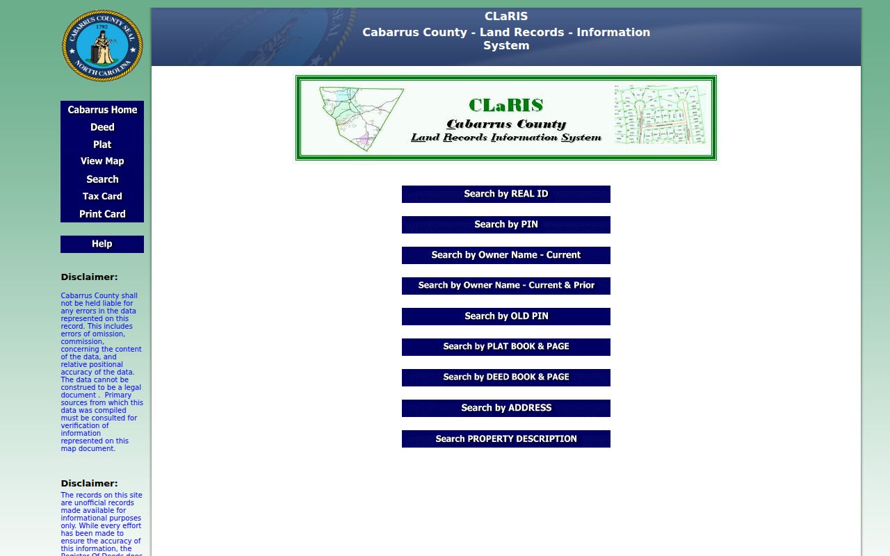 Kannapolis public record search in Cabarrus CLaRIS