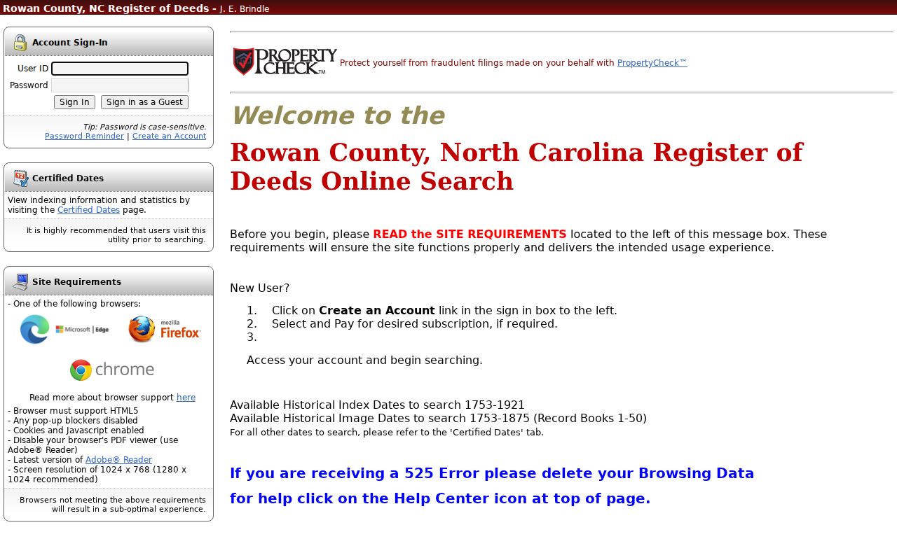 Kannapolis public record portal for Rowan recorded documents